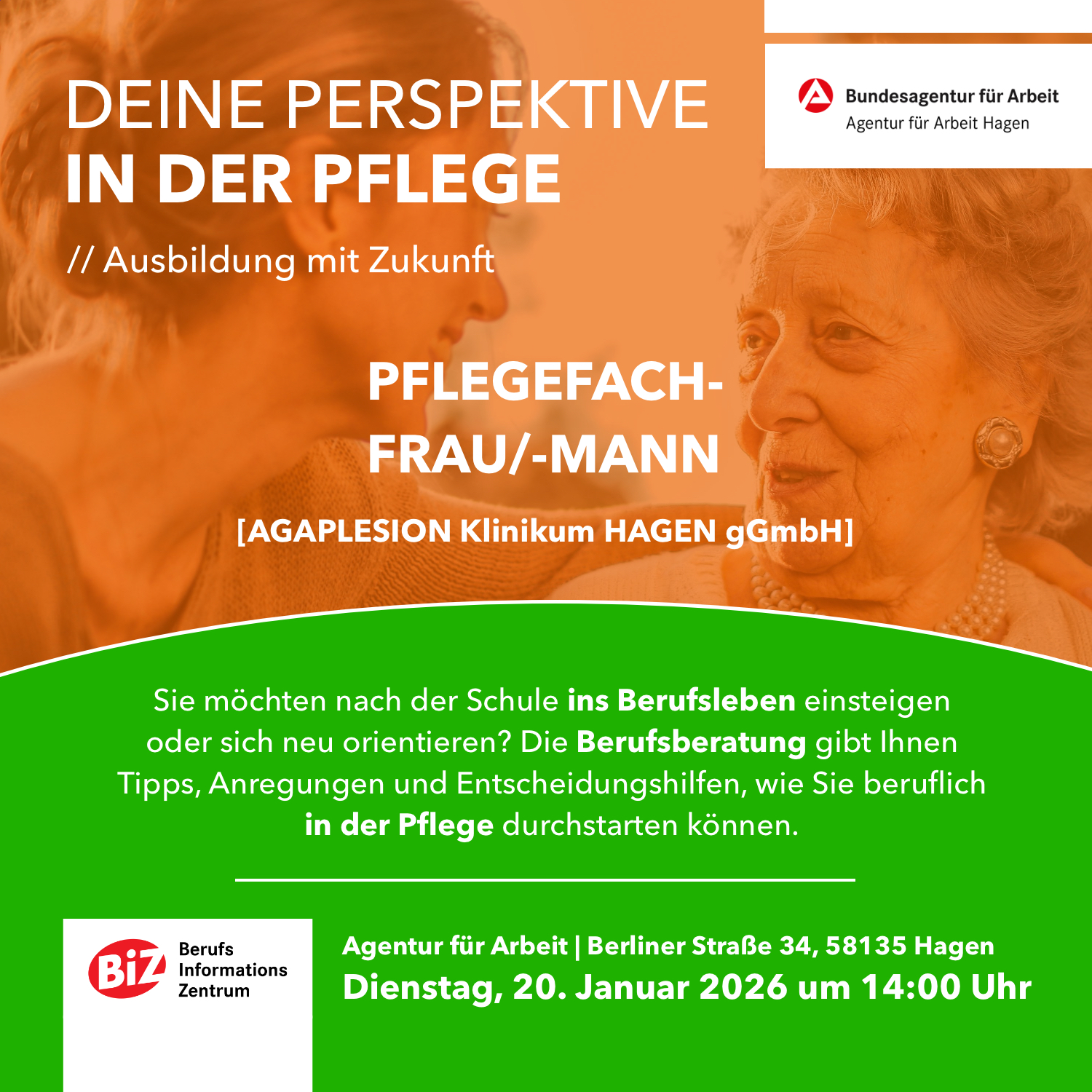 20. Januar 2026 // Hagen // Deine Perspektive in der Pflege 