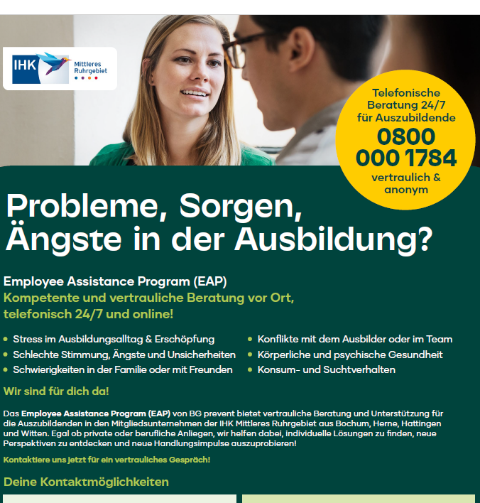 Anonyme Beratung für Auszubildende in Witten und Hattingen